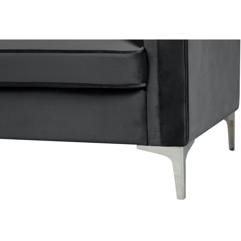 2-Piece Velvet Sofa Sets Contemporary Home Theater Seating Upholstered Couch Set for Living Room in Black - Morden Fort