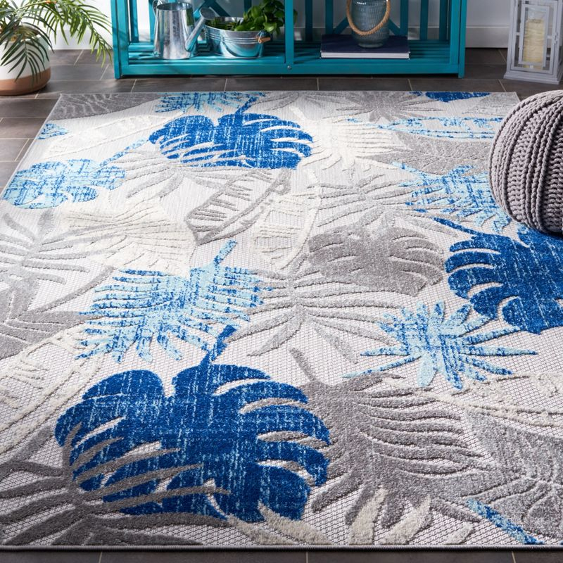 Cabana CBN831 Power Loomed Indoor/Outdoor Area Rug - Grey/Blue - 5'3"x7'6" - Safavieh.