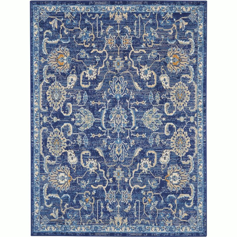 Nourison Grafix 5'3" x 7'3" (5' x 7') Navy Area Rug Persian Traditional Vintage by Nourison