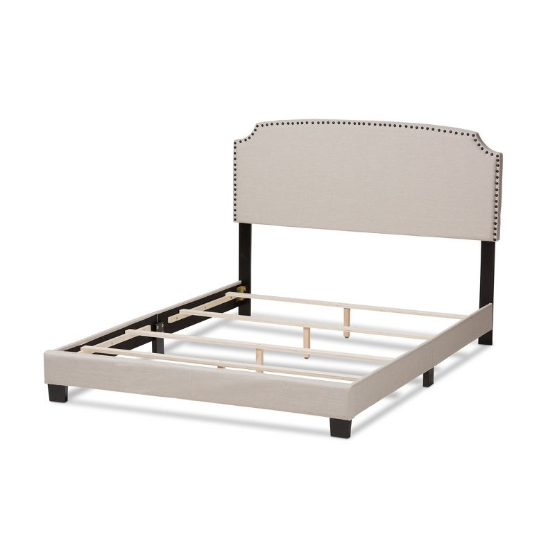 Queen Odette Modern and Contemporary Fabric Upholstered Bed Light Beige - Baxton Studio: Hardwood Frame, Polyester Fill