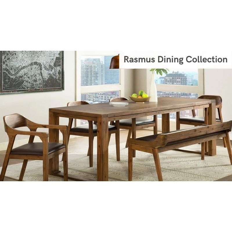 Rasmus Dining Chair Chestnut - Boraam: Acacia Wood, Faux Leather, Easy-to-Clean, 250lb Capacity