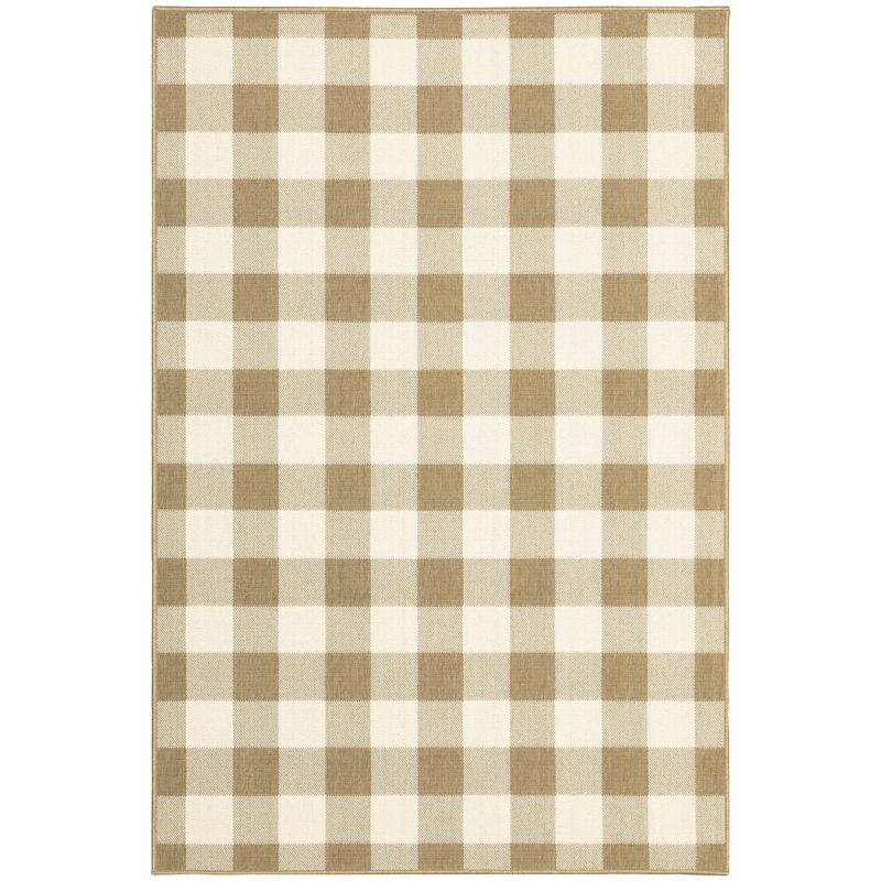 Oriental Weavers Marina 2598I Tan/ Ivory Indoor/Outdoor Area Rug - 6'7" x 9'6"