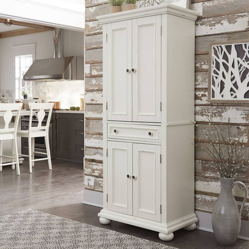 Home Styles Dover Kitchen Pantry White : Hardwood Construction, 4-Door Design, Adjustable Shelves, 1 Drawer