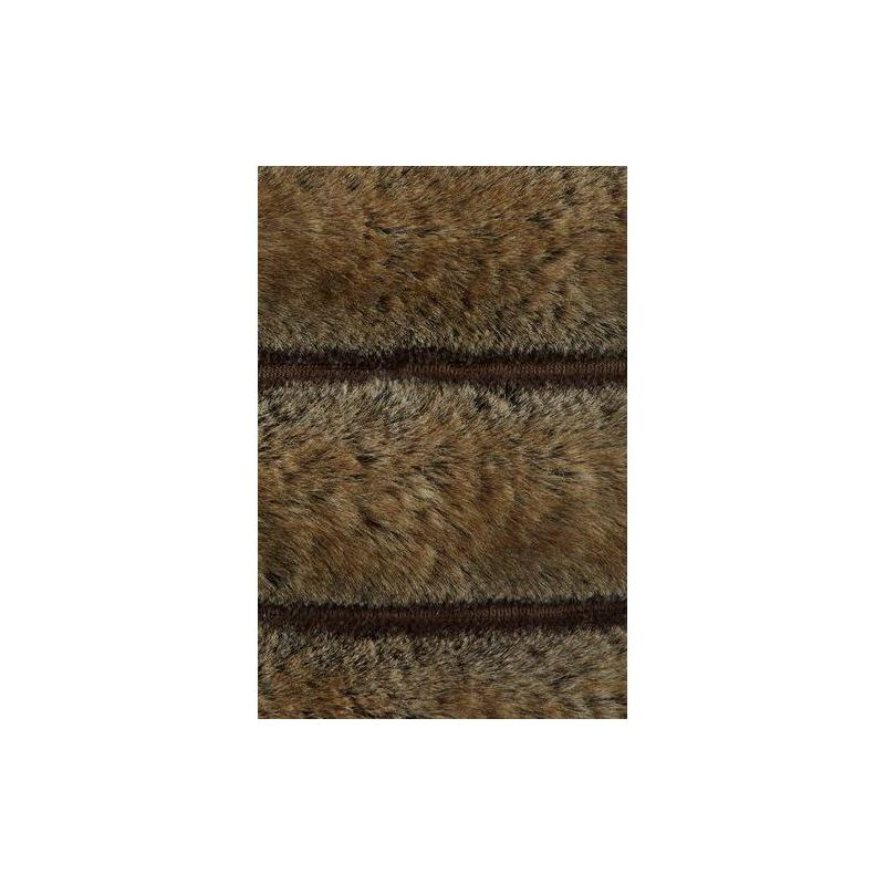 Lands' End Channel Stitch Faux Fur Throw Blanket - 50x60 inches - Brown Faux Fur