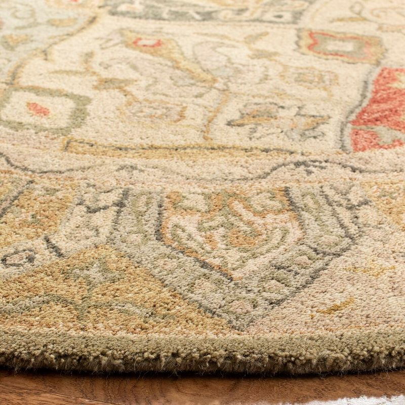 Anatolia AN530 Hand Tufted Area Rug  - Beige/Multi - 4' round - Safavieh.