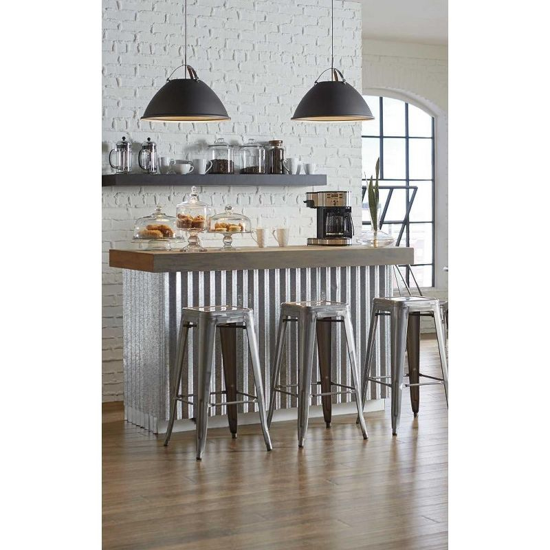 Progress Lighting, Tre Collection, 1-Light Pendant, Graphite, White Dome, Vintage Silver Shade