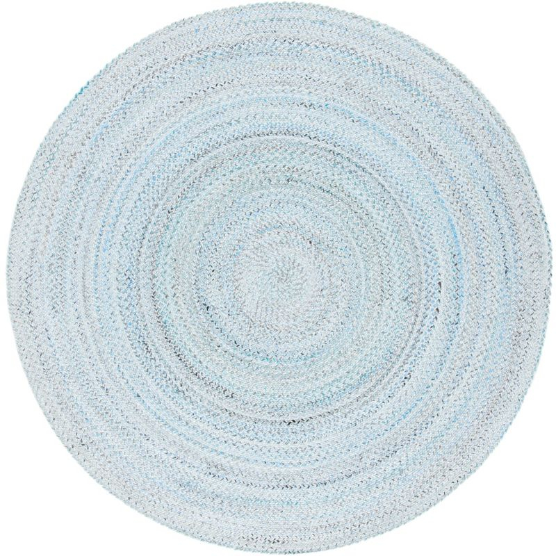 Braided BRD851 Hand Braided Area Rug - Blue/Grey - 6' Round - Safavieh.