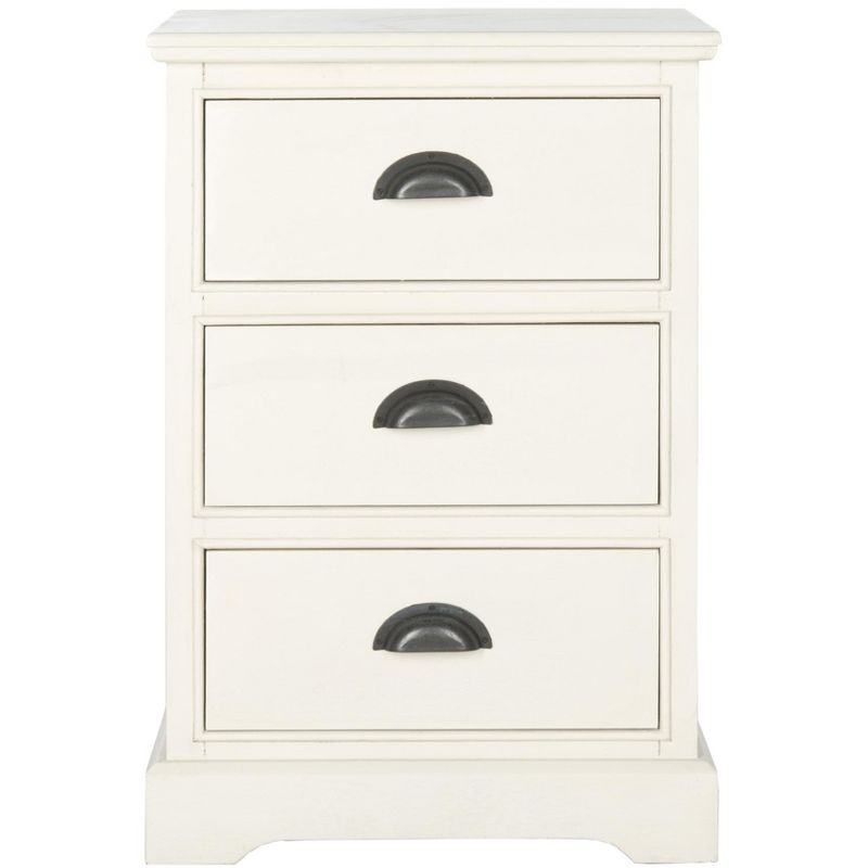 Griffin 3 Drawer Side Table - AMH5717 - White - Safavieh Couture