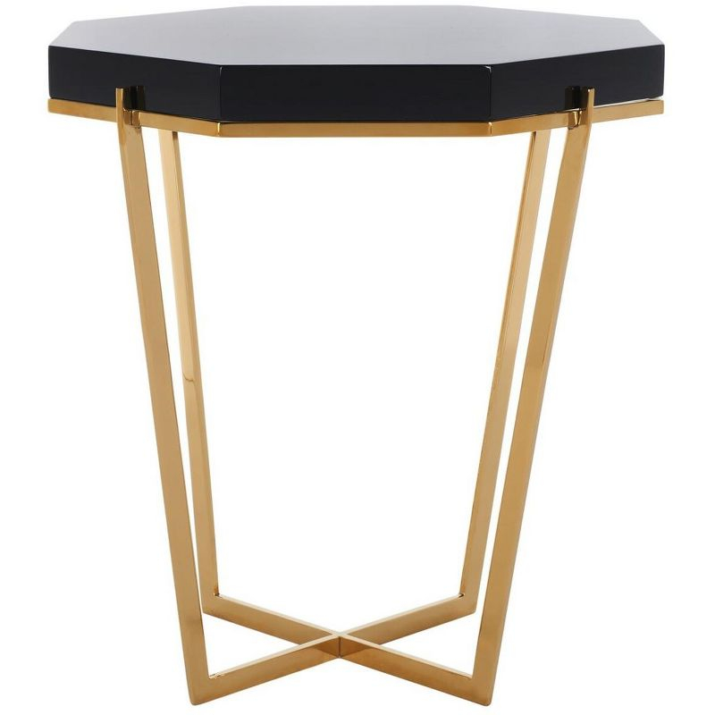 Danna Metal End Table - SFV3510A - Gold/Black - Safavieh Couture