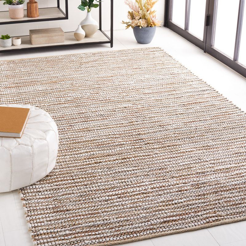 Vintage Leather VTL205 Hand Woven Area Rug - Beige/Ivory - 6'x6' - Safavieh.
