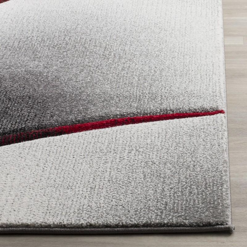Hollywood HLW712 Machine Made Accent Rug - 2'7"x5' - Grey/Red - Safavieh