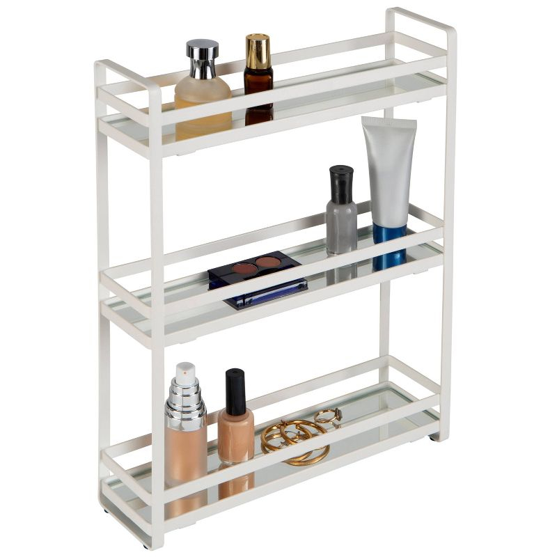 3 Tier Flat Wire Slim Vanity Tower White - Home Details