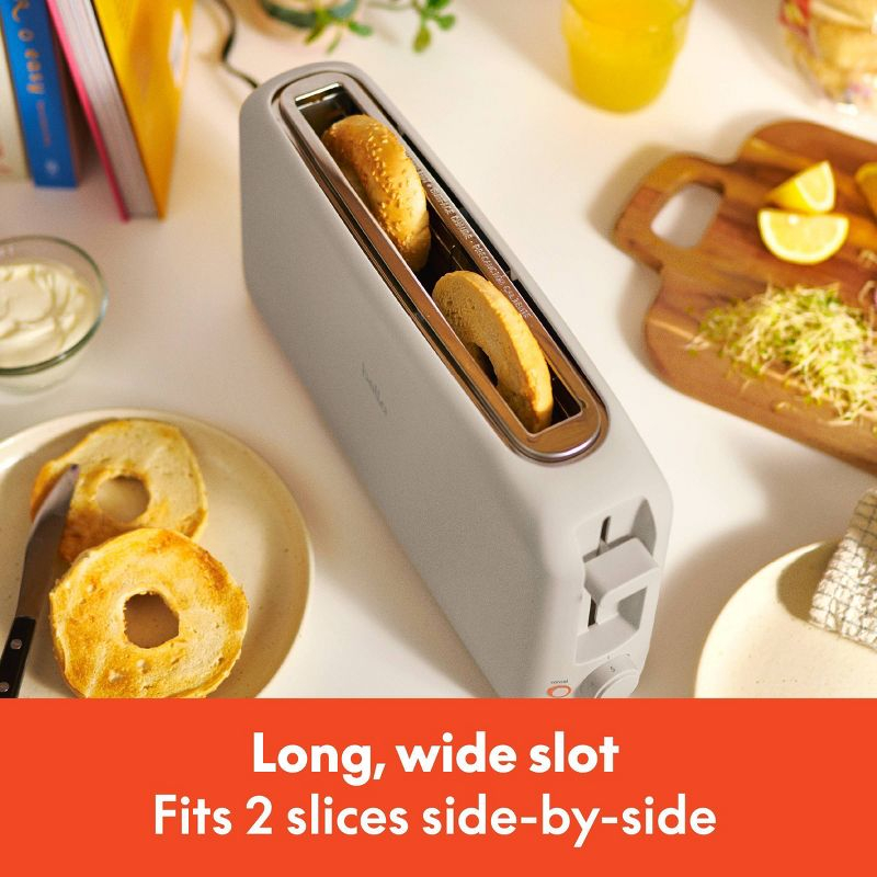 bella 2-Slice Slim Toaster Oatmilk: Metal, 900W, Compact Beige Design, 2-Year Warranty, Spot Clean, 14.88" Width