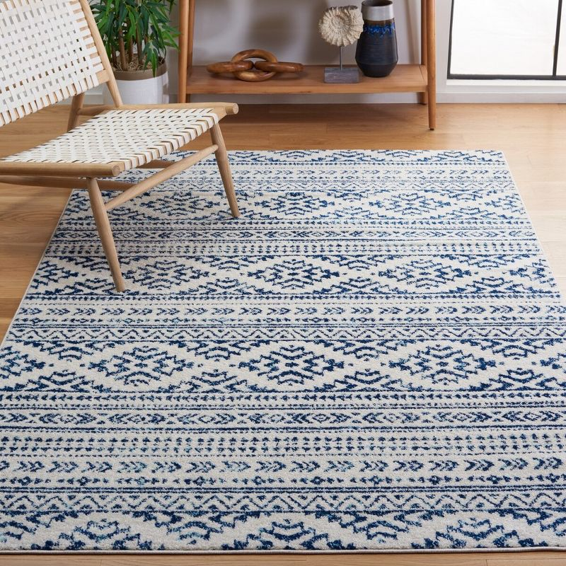 Tulum TUL272 Power Loomed Area Rug - Ivory/Navy - 5'3"x7'6" - Safavieh.