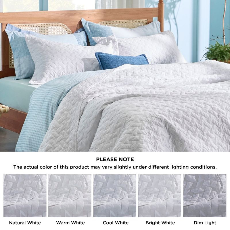 Lightweight Spring Quilt Set Oversized King Size White Bedding Set for All Seasons - Bedsure