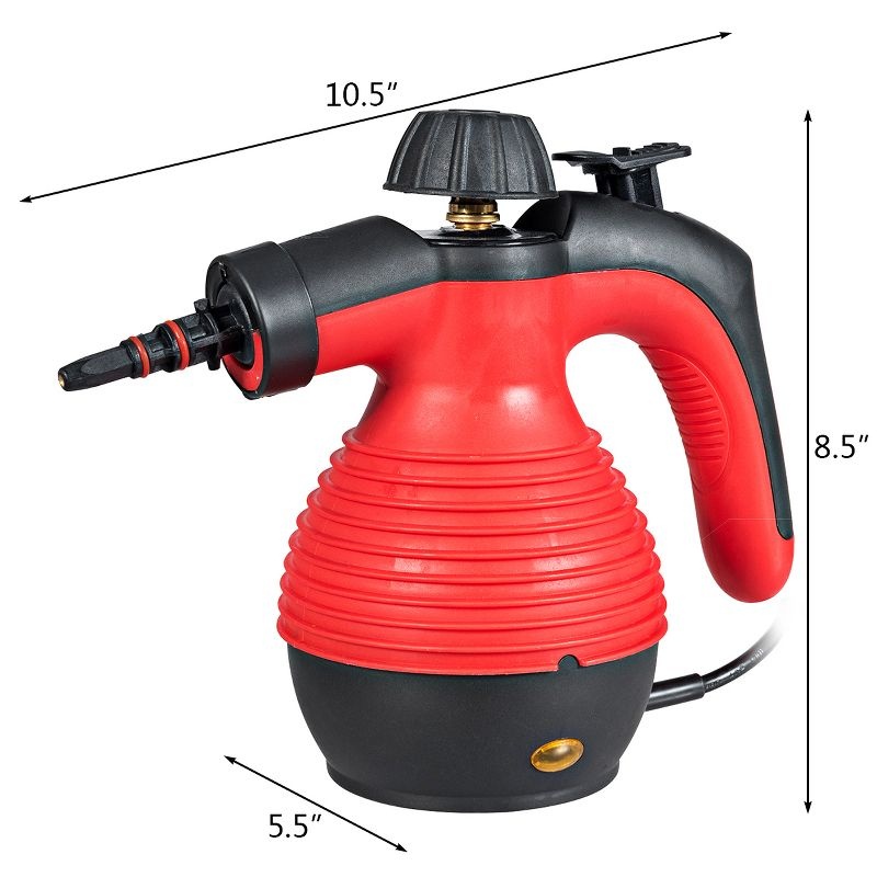 Costway Multifunction Portable Steamer Household Steam Cleaner 1050W with Attachments Red