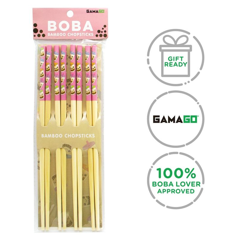 GAMAGO BobaCast Bamboo Chopsticks | Set of 4