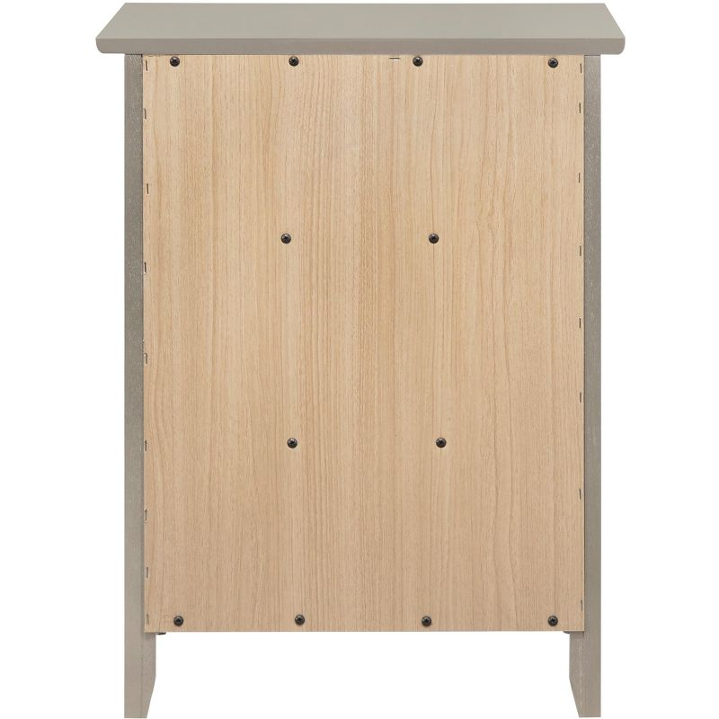 Passion Furniture Daniel 3-Drawer Silver Champagne Nightstand (25 in. H x 19 in. W x 15 in. D)