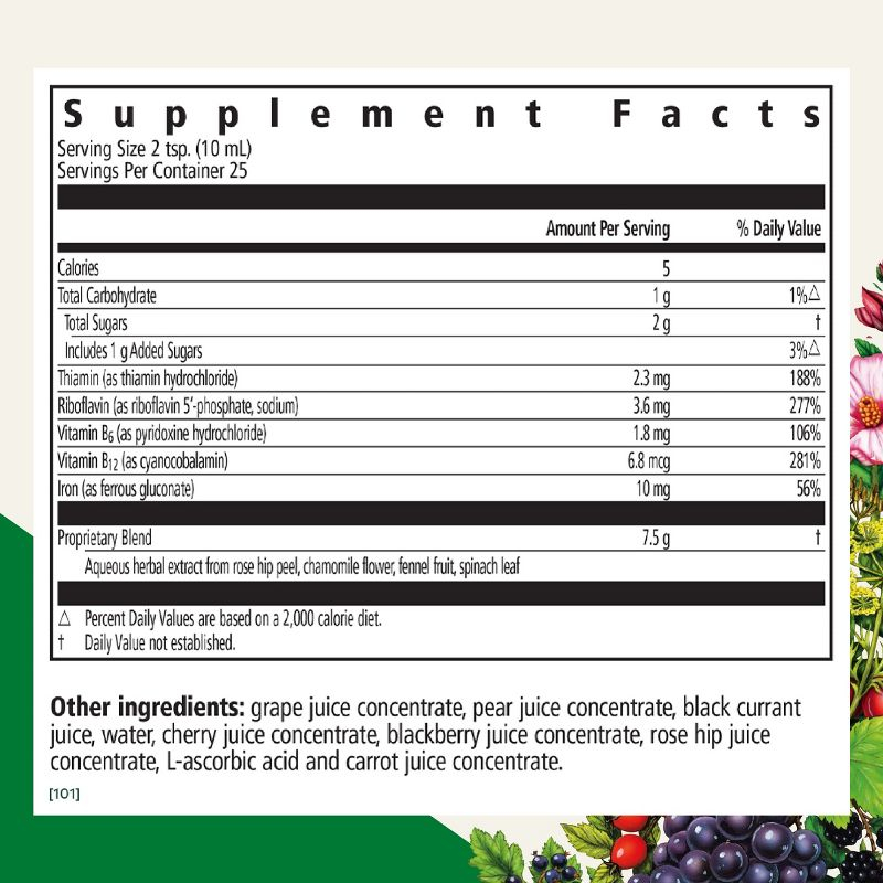 Floradix Floravital Liquid Iron & Vitamin Formula - Liquid Iron Supplement with C & B Vitamins - Vegan, Gluten-Free, Yeast-Free & Non-GMO - 8.5 Fl Oz