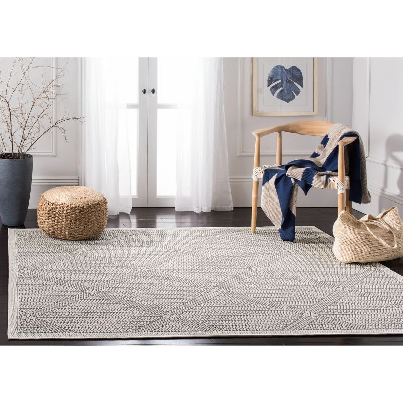 Bermuda BMU811 Power Loomed Indoor/Outdoor Area Rug - Cream/Gray - 8'x8' - Safavieh.