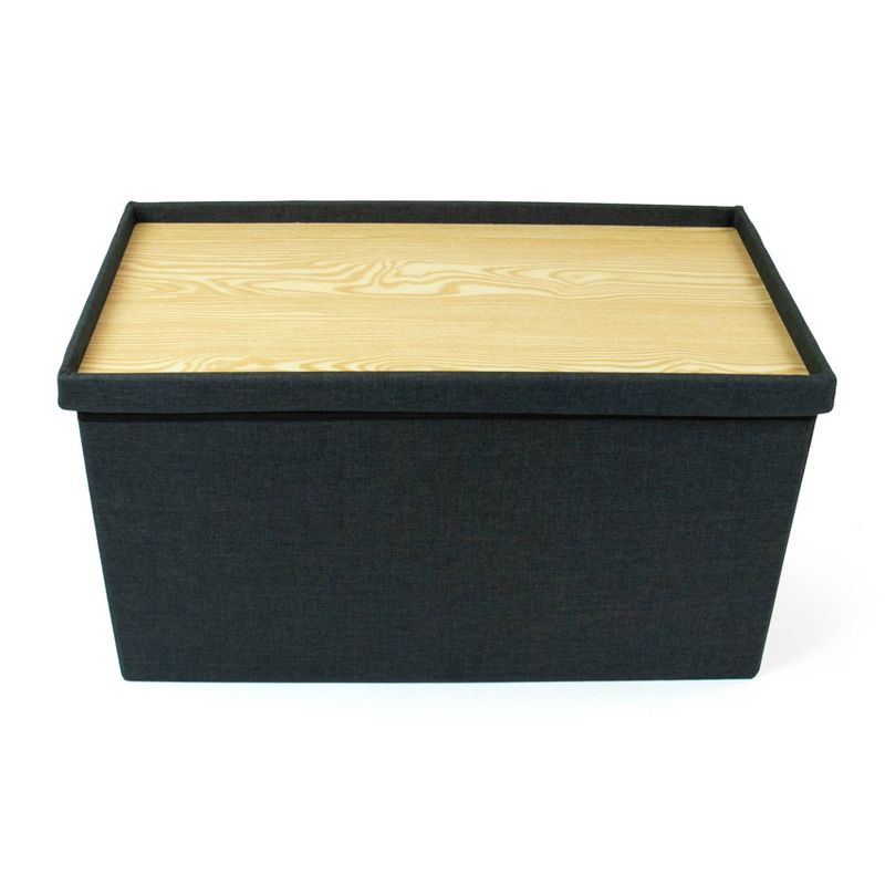 Heathered Storage Ottoman with Reversible Tray Cover - Humble Crew