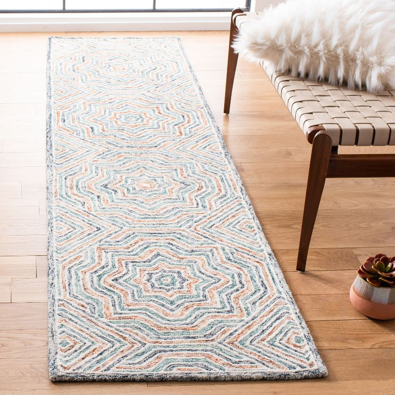 Capri CPR215 Tufted Indoor Runner Rug - Blue/Rust - 2'3"x9' - Safavieh