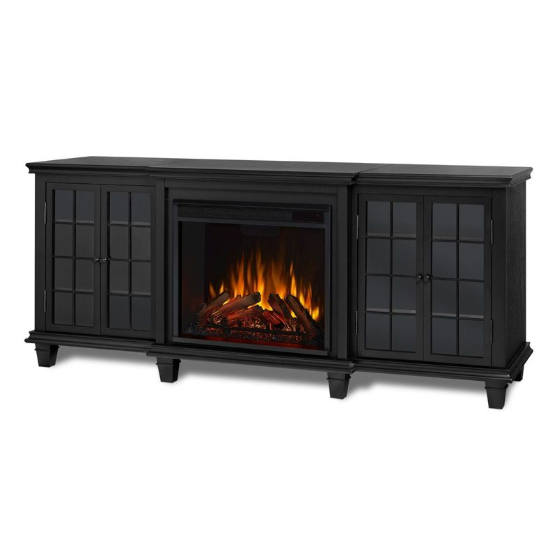 Marlowe 70" Electric Fireplace TV Stand in Black by Real Flame