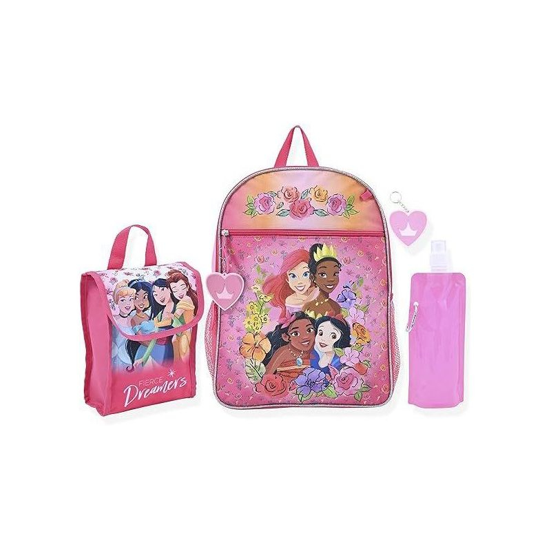 Disney Girls Princesses School Backpacks For Kids, Princess 6-piece