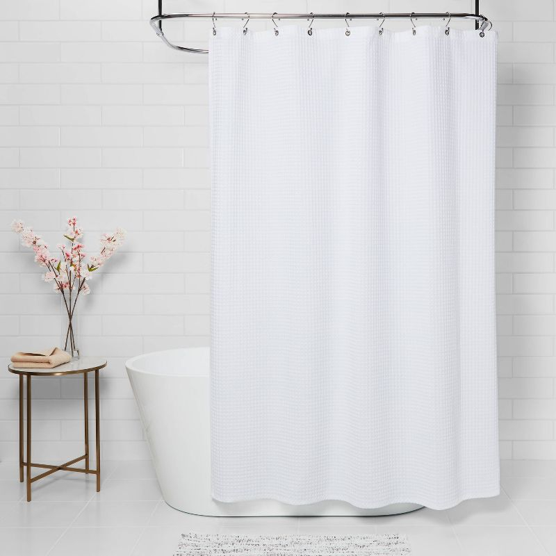 72"x72" Waffle Weave Shower Curtain White - Threshold™