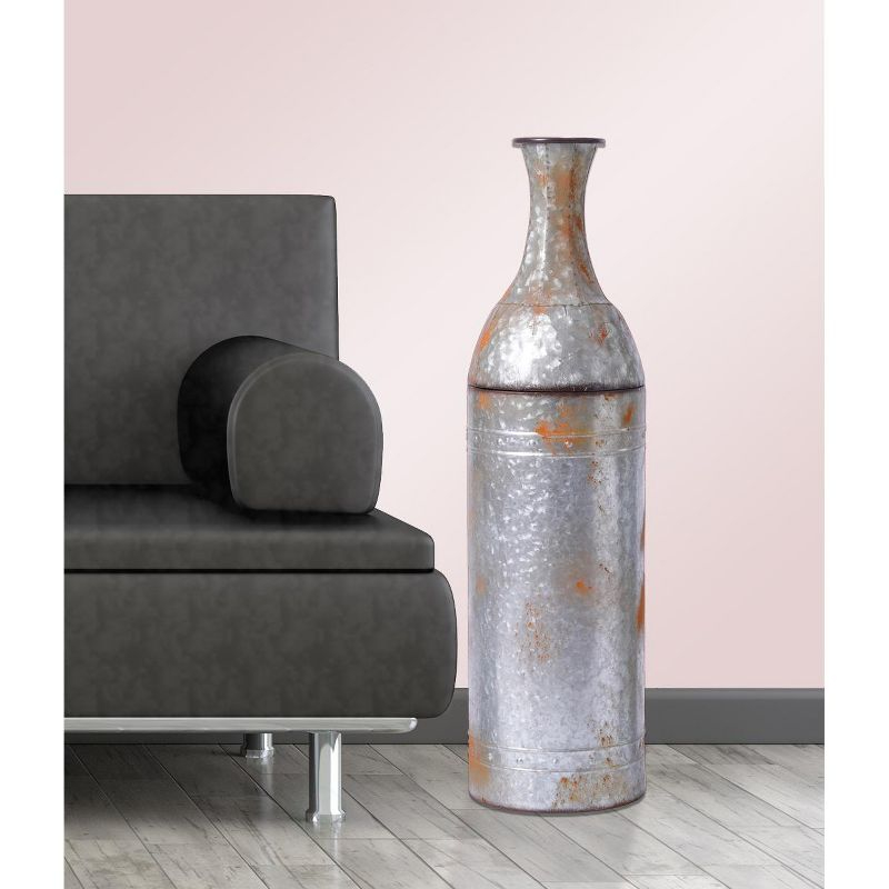 Vintiquewise 43" Rustic Farmhouse Style Galvanized Metal Floor Vase Decoration, Large