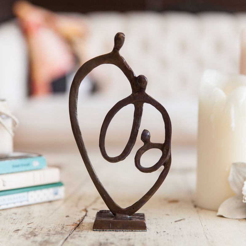 Danya B Family of 3 Heart Ring of Love Bronze Sculpture