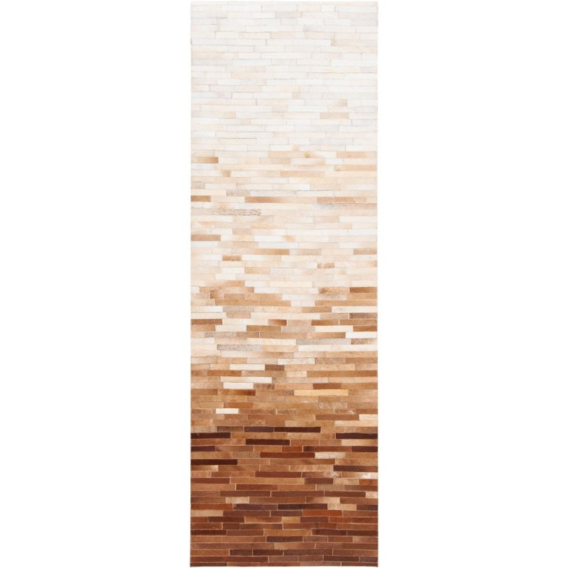 Studio Leather STL805 Hand Woven Indoor Runner Rug - Ivory/Brown - 2'3"x7' - Safavieh