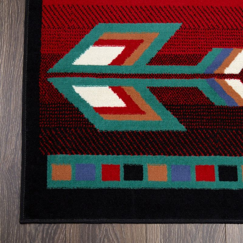 Home Dynamix Premium Sagrada Southwestern Geometric Area Rug, Black/Red, 5'2"x7'4"