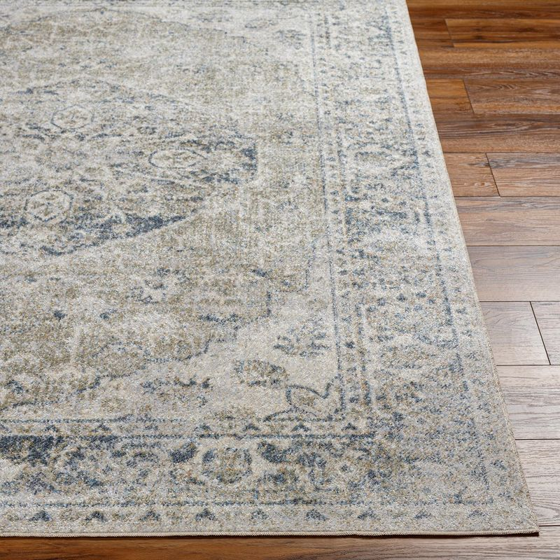 Mark & Day Edmonson 2'7"x7'3" Runner Washable Woven Indoor Area Rugs Olive/Dark Blue