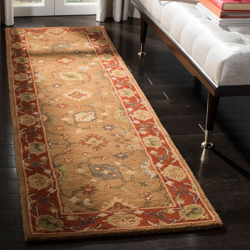 Heritage HG952 Handmade Accent Rug - 2'3"x4' - Moss/Rust - Safavieh