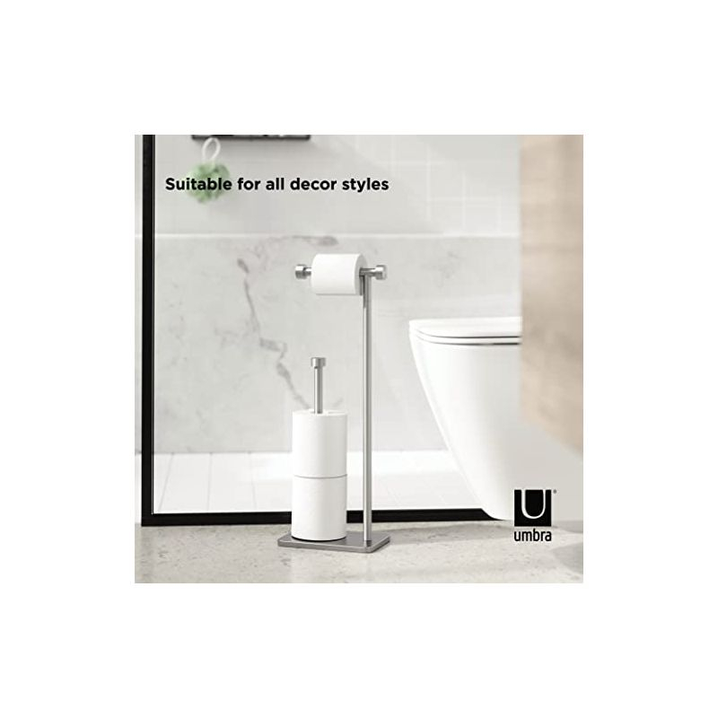 Umbra Cappa Toilet Paper Holder & Reserve, Nickel