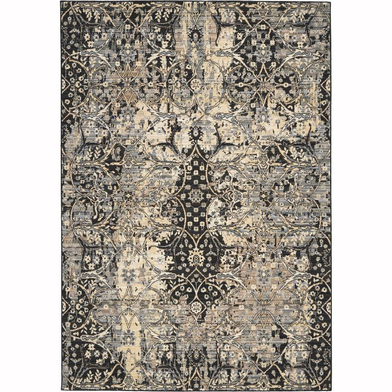 Nourison Majestic MST01 Black/Beige/Gray Indoor Area Rug - 5'6 x 8'