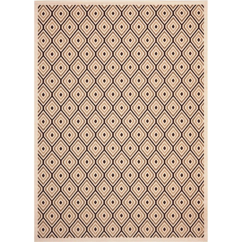 Veranda VER003 Power Loomed Indoor/Outdoor Area Rug - Cream/Chocolate - 8'x11' - Safavieh.