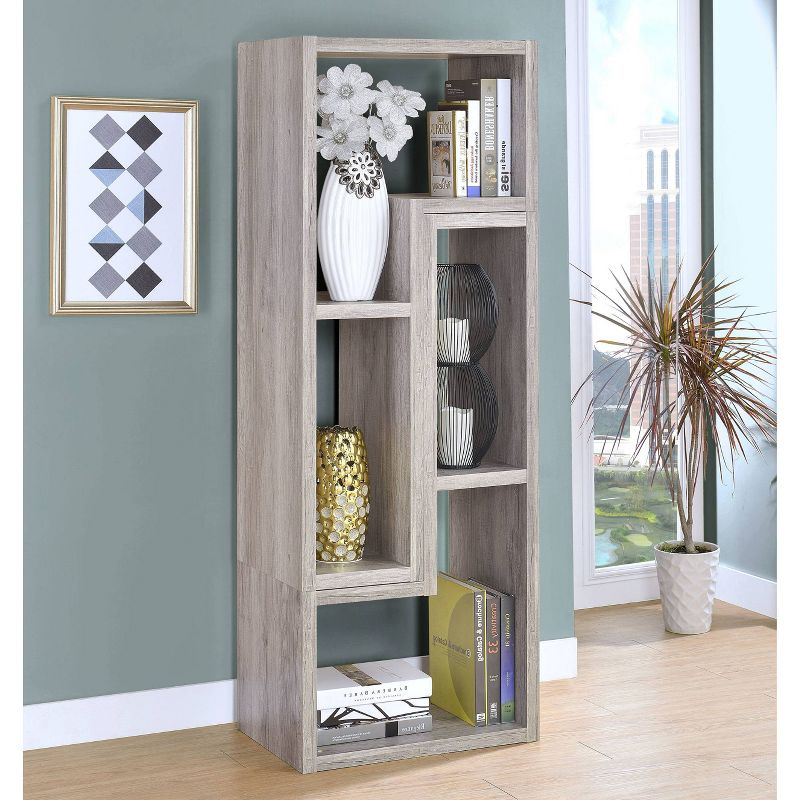 22" Velma Modular Bookcase & TV Stand: Stackable, Horizontal, Gray Driftwood - Coaster