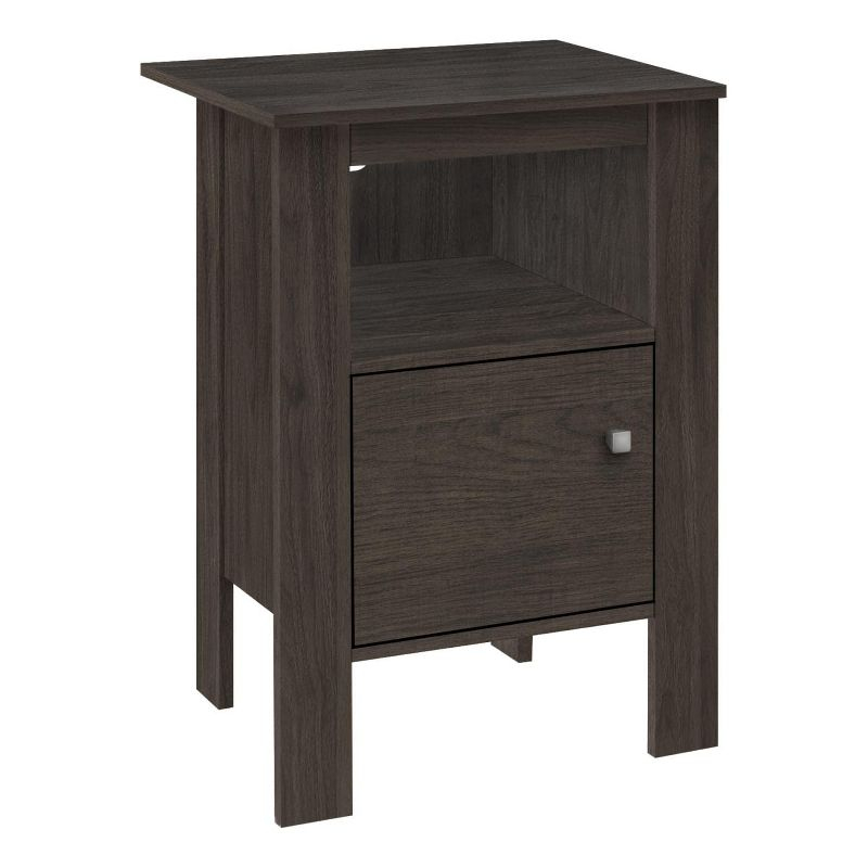 Monarch Specialties Accent Table Side End Nightstand Lamp Storage Living Room Bedroom Laminate Walnut Transitional