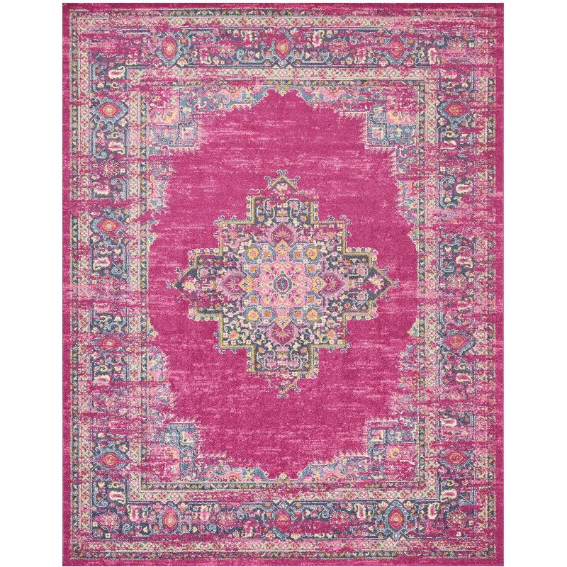 Nourison Passion Medallion Bohemian Indoor Rug Fuchsia 9' x 12'