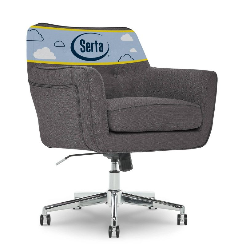 Style Ashland Home Office Chair Inviting Graphite - Serta: Mid-Century, Tufted, Adjustable
