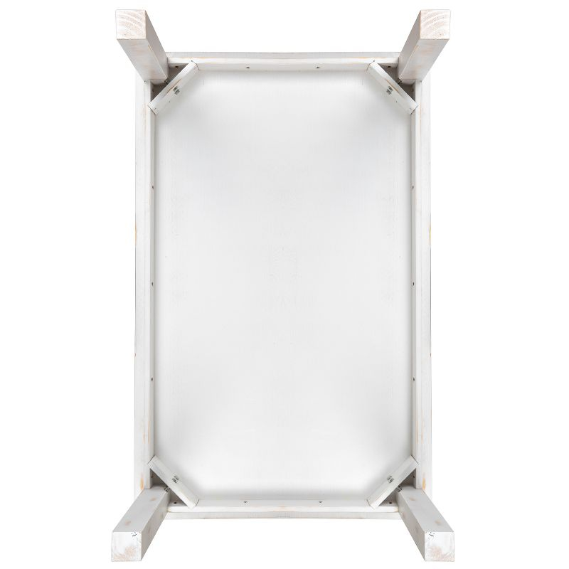 Flash Furniture HERCULES Series 46" x 30" Rectangular Antique Rustic White Solid Pine Farm Dining Table