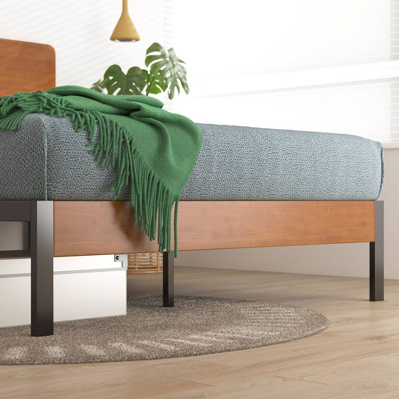 Full Olivia Metal Platform Bed Frame Brown - ZINUS: Steel & Plywood Construction, No Box Spring Needed, 14" Under-Bed Clearance