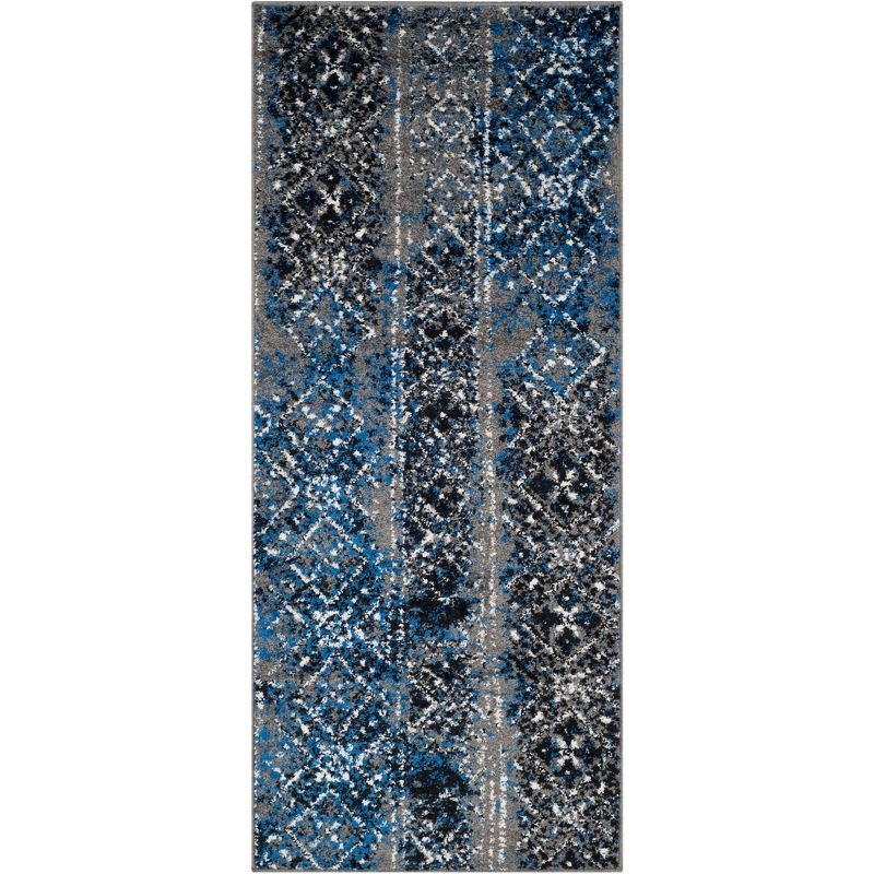 Adirondack ADR111 Non-Shedding Power Loomed Indoor Runner Rug - Silver/Multi - 2'6"x10' - Safavieh