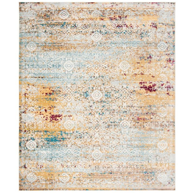 Aria ARA183 Power Loomed Area Rug - Yellow/Cream - 8'x10' - Safavieh.