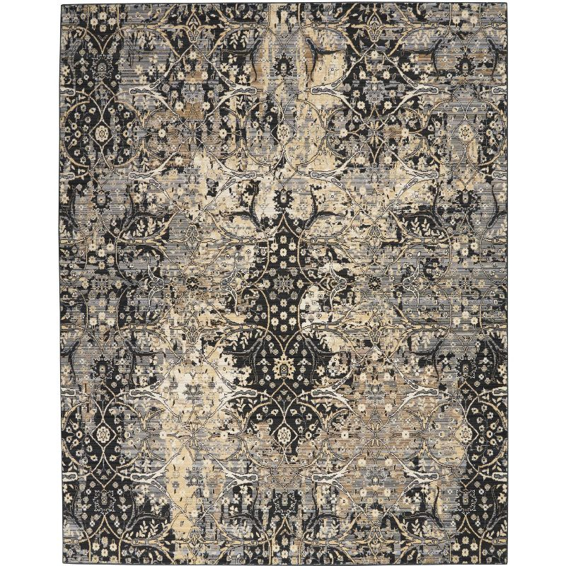 Nourison Majestic MST01 Black/Beige/Gray Indoor Area Rug - 7'9 x 9'9