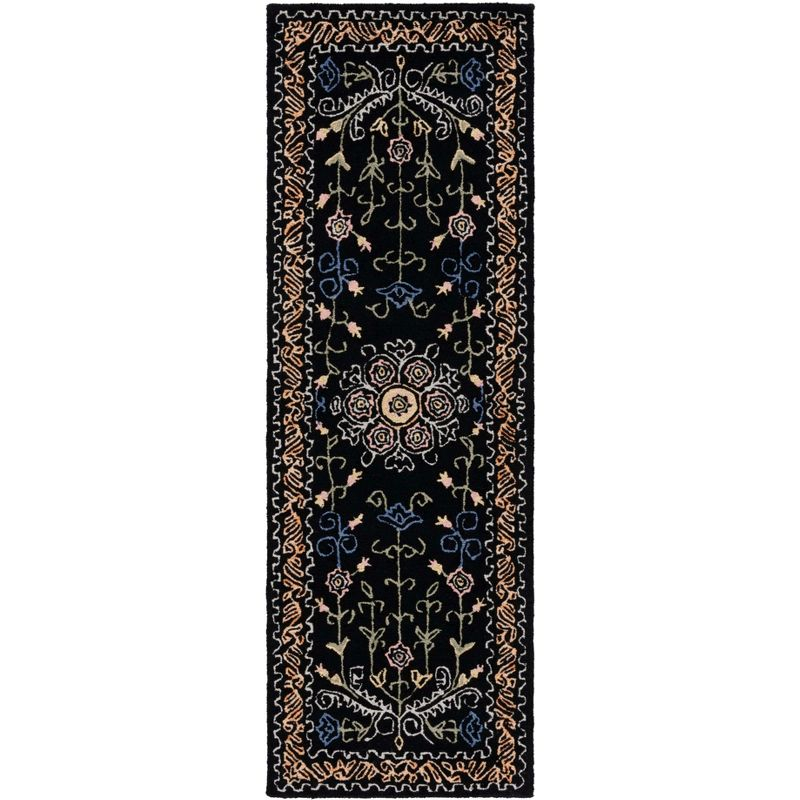Micro-Loop MLP522 Hand Tufted Runner Rug - Black/Green - 2'3"x7' - Safavieh.