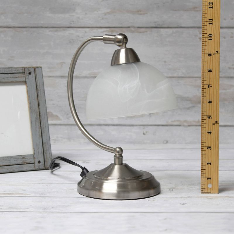 Elegant Designs Mini Modern Bankers Desk Lamp with Touch Dimmer Control Base Brushed Nickel