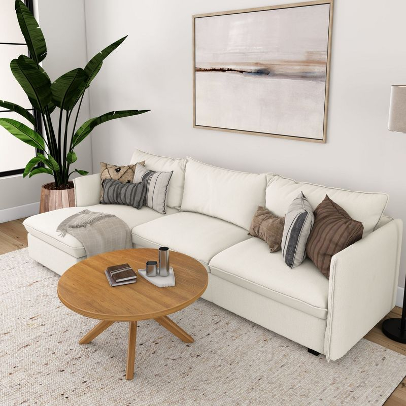 Plank+Beam Solid Wood Cross Leg Round Coffee Table, 36" Coffee Table for Living Room, Modern Center Table, Cocktail Table. Pecan